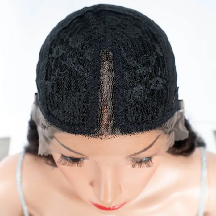 Lekker noir Long ondulé 13x1 T partie dentelle avant 100% perruques de cheveux humains pour les femm