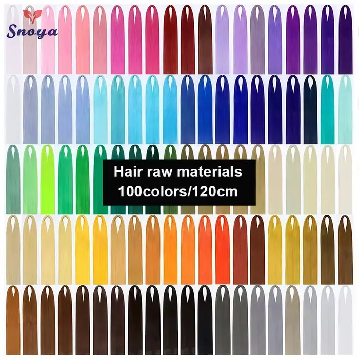 Snoya 120 cm matières premières de cheveux synthétiques 100 couleurs utilisées pour la coiffure de p