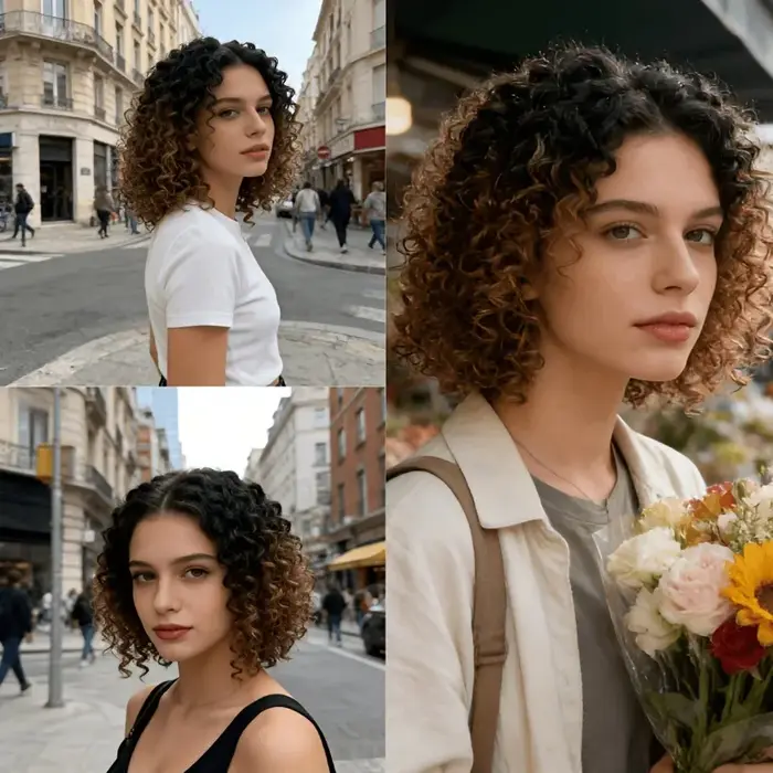 Perruques synthétiques courtes bouclées pour femmes - Style