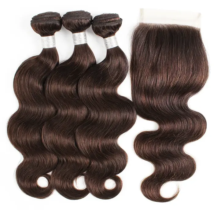 Couleur # 2 # Extensions de cheveux humains brésiliens Remy colorés