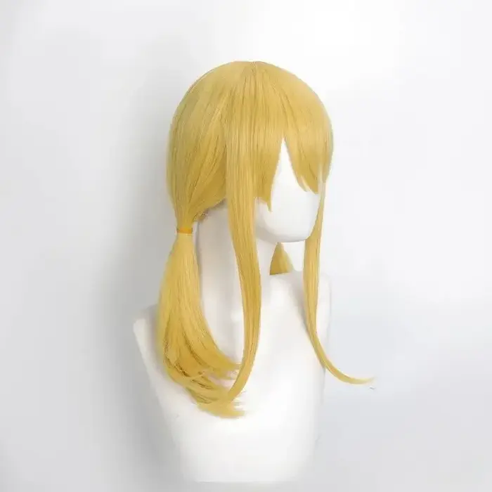 Lucy Cosplay perruque intégrée Double tressé cheveux Style or jaune fée queue
