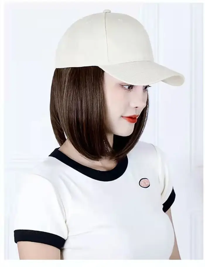 Perruque synthétique à visière pour femme