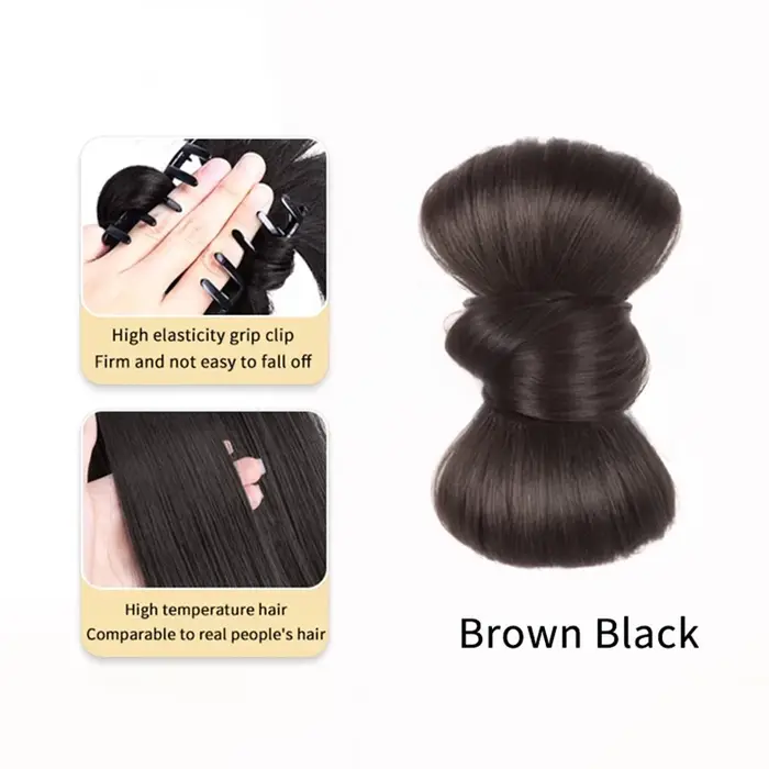 Chignon synthétique queue de cheval perruque moelleuse pince fête habiller accessoires de cheveux fausse