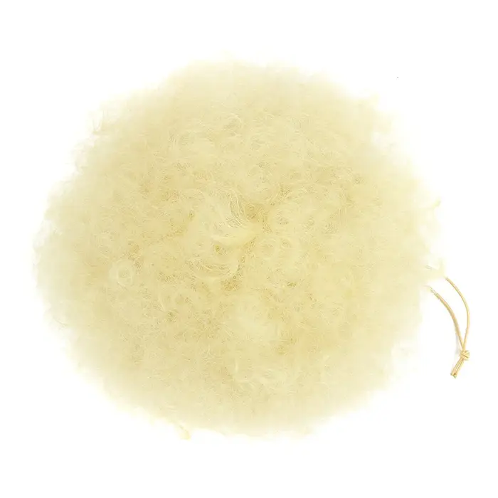 Postiche chignon afro synthétique bouffante courte pour femmes blondes, postiche chignon bouclé, queue de cheval Wstring de proximité, extensions de cheveux à pince Updo Kinky