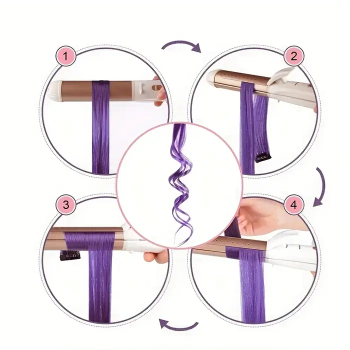 Extensions de cheveux synthétiques longues et lisses