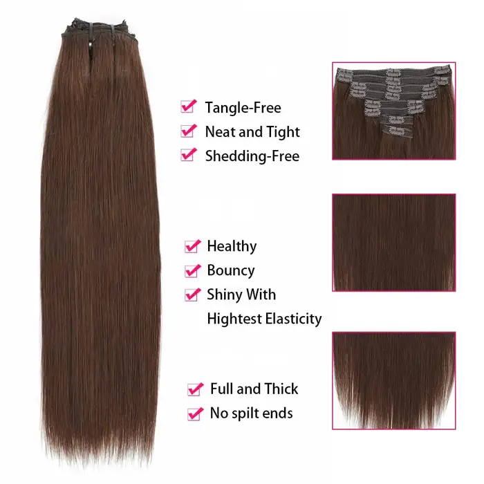Extensions de cheveux à clipser pour femmes