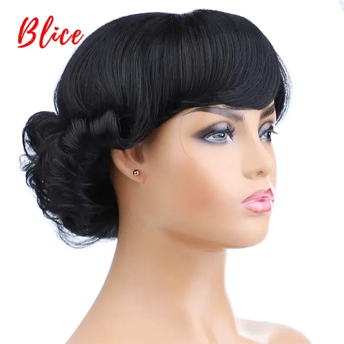 Blice-Perruques Synthétiques Courtes Bouclées pour Femme