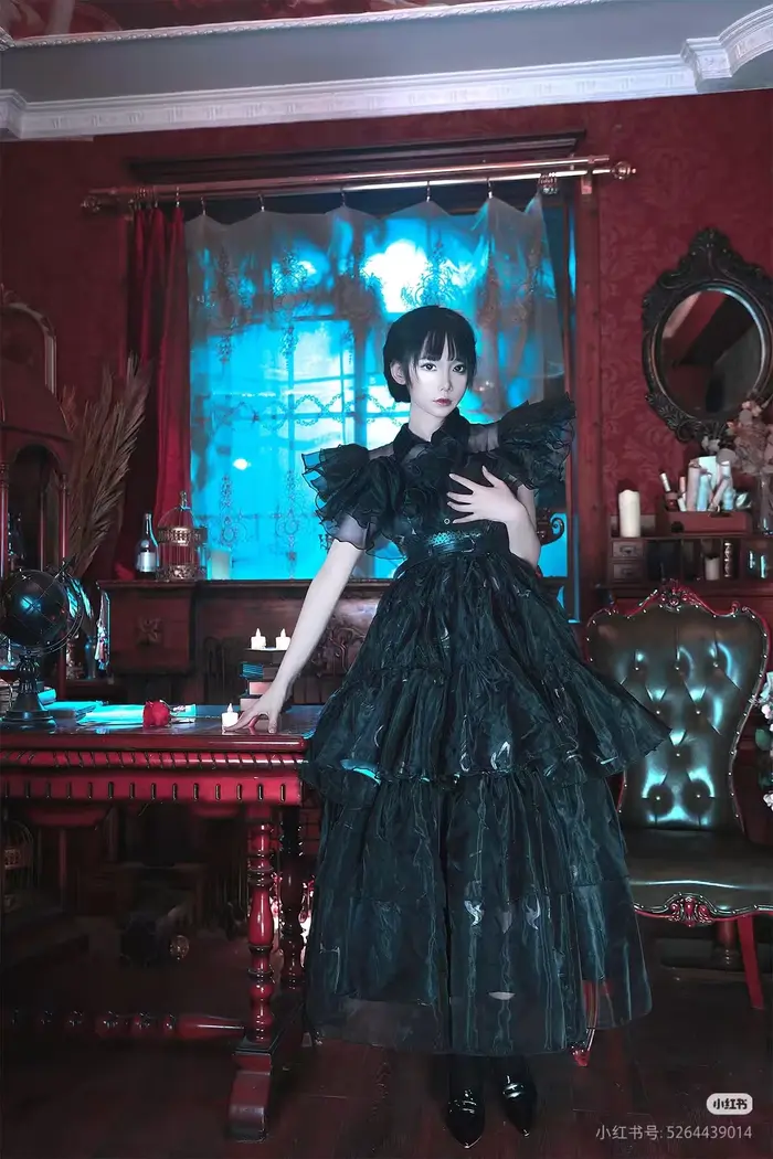 Costume de Cosplay Addams pour Halloween