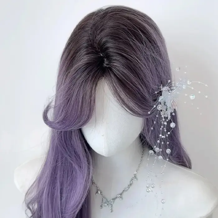 OLACARE longue vague de corps noir marron violet Cosplay perruques résistant à la chaleur perruques