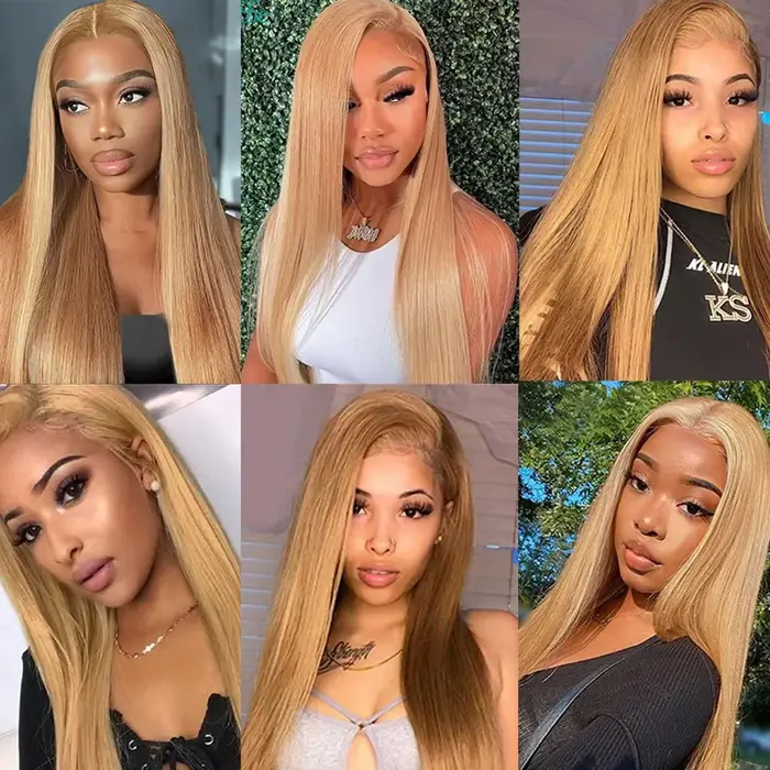 13x4 droite miel blond dentelle avant perruques cheveux humains 13x6 Hd dentelle frontale perruque p