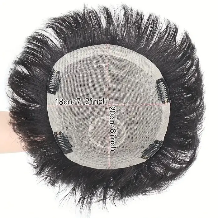 Prothèse capillaire à clipser pour homme en cheveux naturels