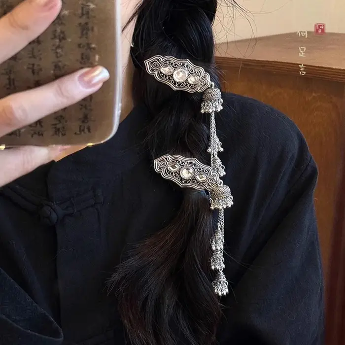Pince à cheveux cloche de Style ethnique pour femmes
