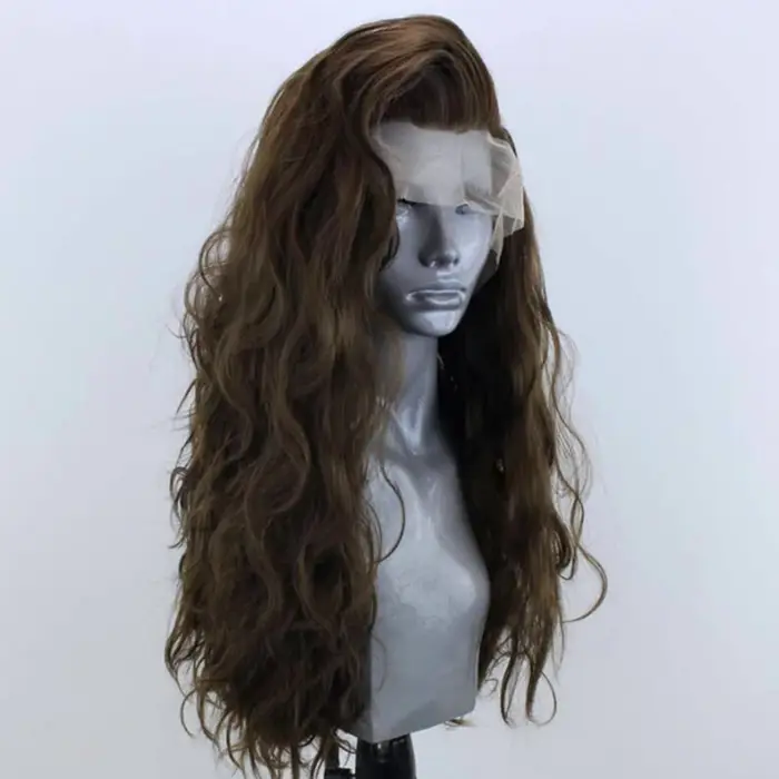 Perruque Lace Front Wig synthétique bouclée brune Cool