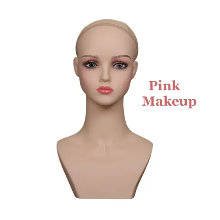 Tête de Mannequin avec Maquillage pour Perruques