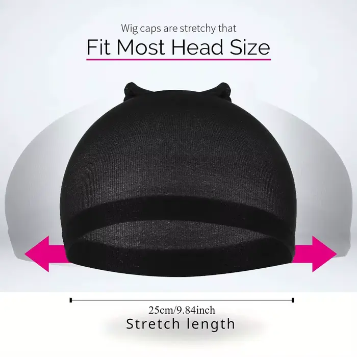 40 pièces bonnet de perruque en nylon bas bonnet de perruque élastique noir, marron, marron clair
