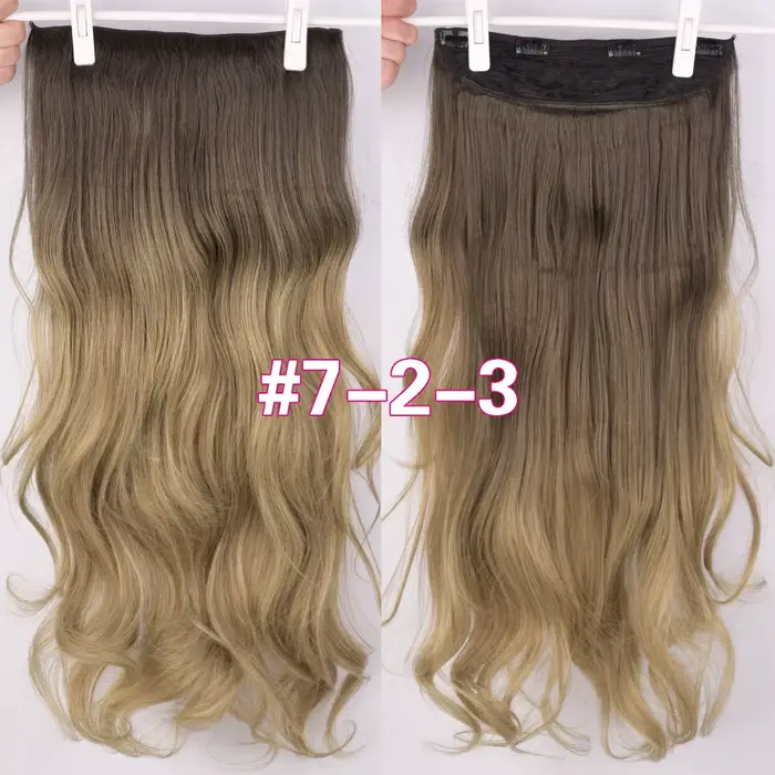 Clips dans les extensions de cheveux 32 pouces synthétiques ondulés 210G Premium