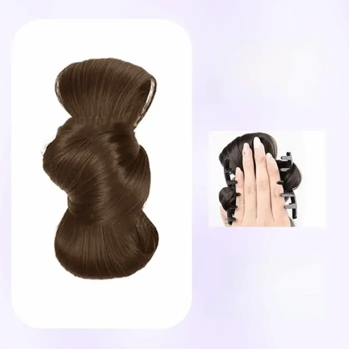 Perruque chignon naturellement synthétique, aspect naturel, perruque à clipser, Texture moelleuse, E