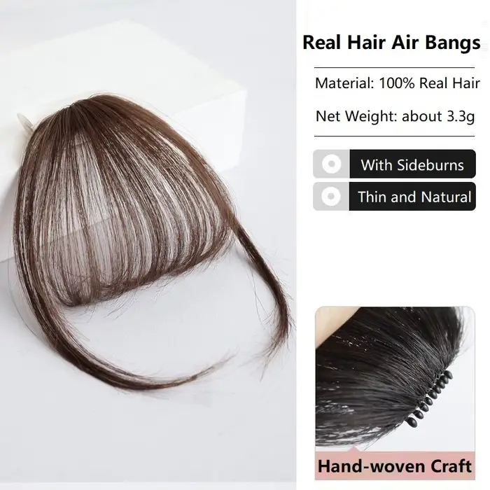 100% vrais cheveux humains pince sur frange pour les femmes
