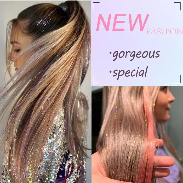 Extensions de cheveux en tinsel (46 pouces