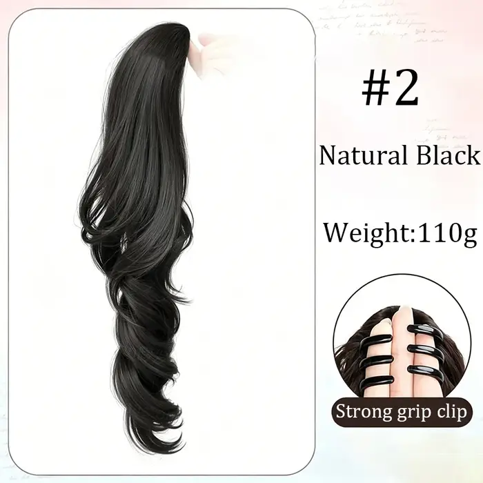 Extensions de cheveux synthétiques bouclés à clipser, postiche avec pince crabe pour femmes, pour Ha