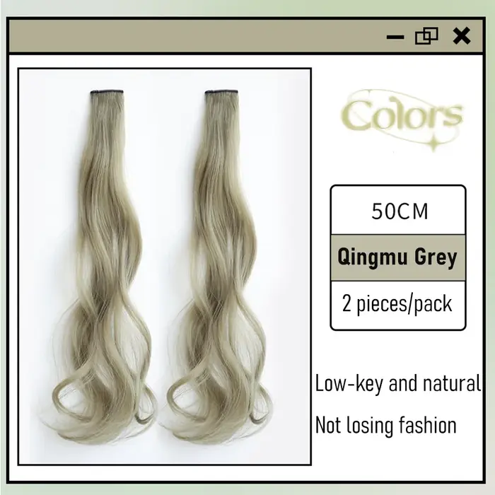 Extensions de cheveux synthétiques bouclés colorés 2 pièces/ensemble 50cm/60cm