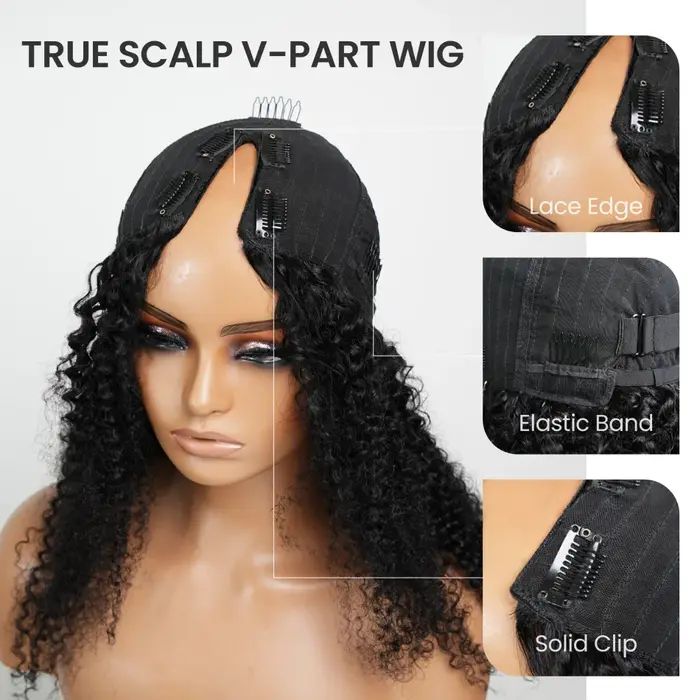 Perruque mi-tête en cheveux humains, densité 250, couleur P1B30, style Body Wave, avec clip en V amé