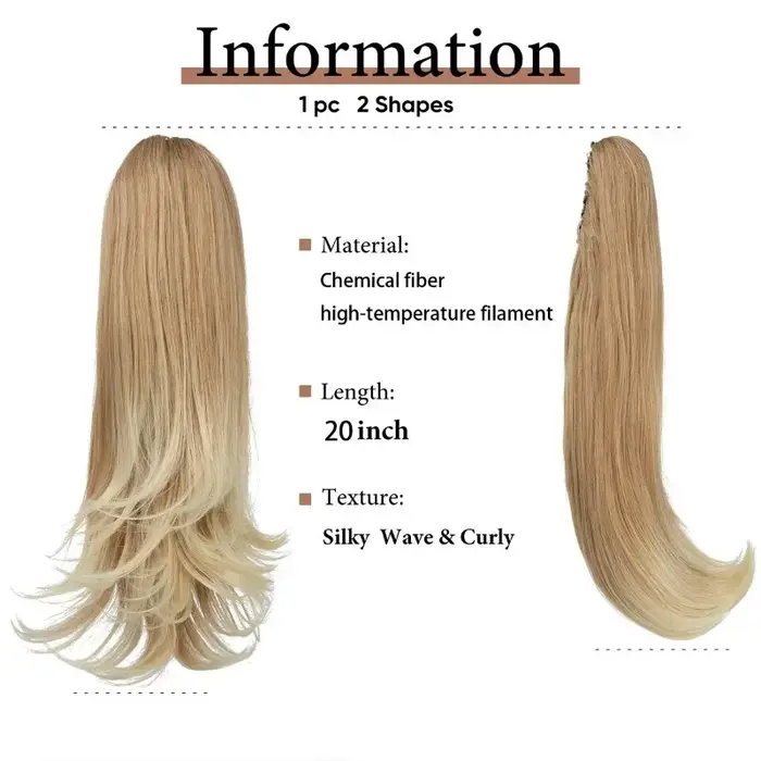 Extensions capillaires synthétiques à pince à griffes