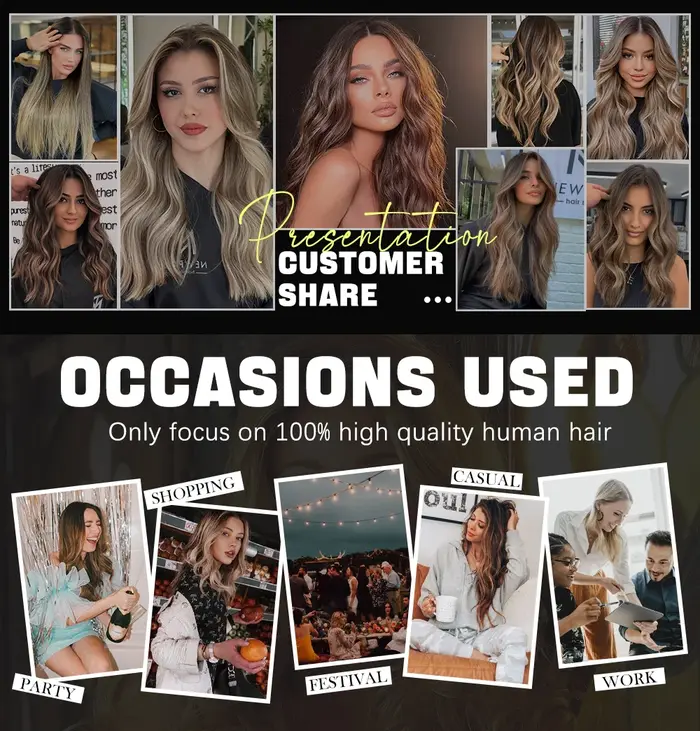 Extensions de cheveux à bandes adhésives pour femmes
