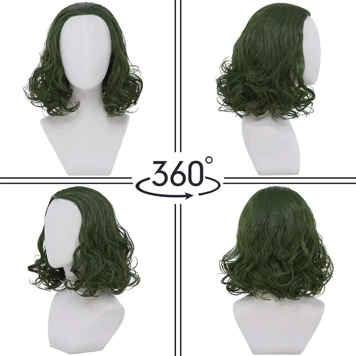 Joker Cosplay Perruque verte pour hommes et femmes – Parfait pour le costume
