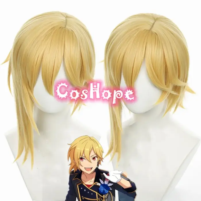 Nazuna Nito Cosplay perruque Cosplay 40 cm perruque blonde dorée Cosplay Anime Cosplay perruques résistant à la chaleur perruques synthétiques