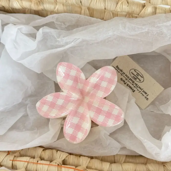 Pinces à cheveux florales rose bonbon pour femmes
