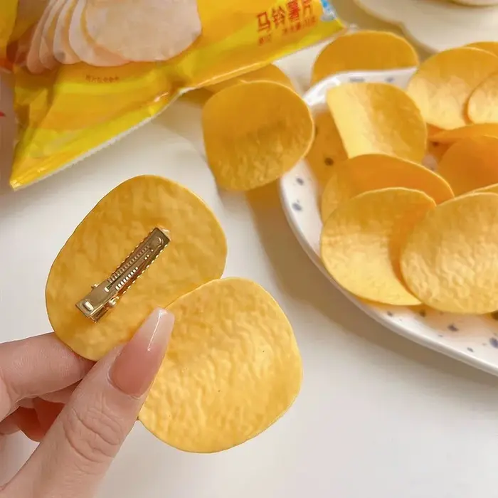 Pince à cheveux créative pour filles, Simulation de pomme de terre, collation amusante, pince latéra