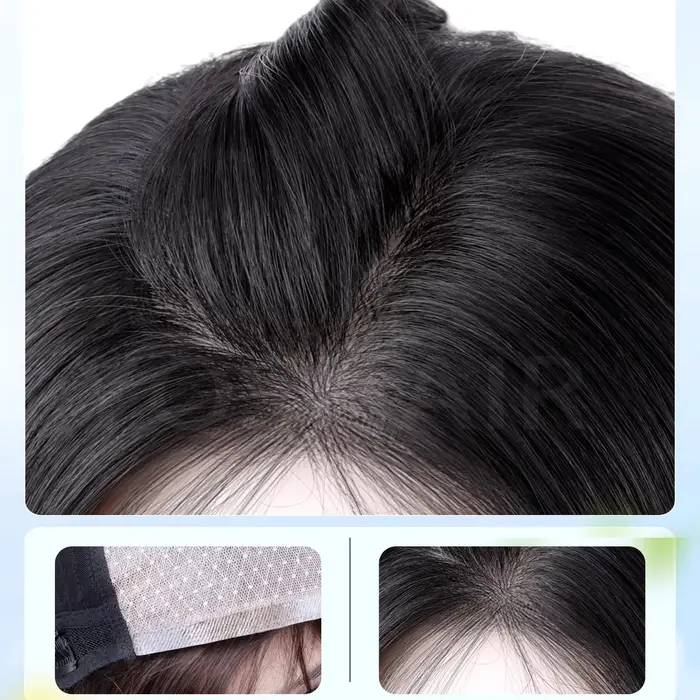 16x16cm 2 # Marron foncé 4 # Perruques 100% cheveux humains sans colle prêtes à porter