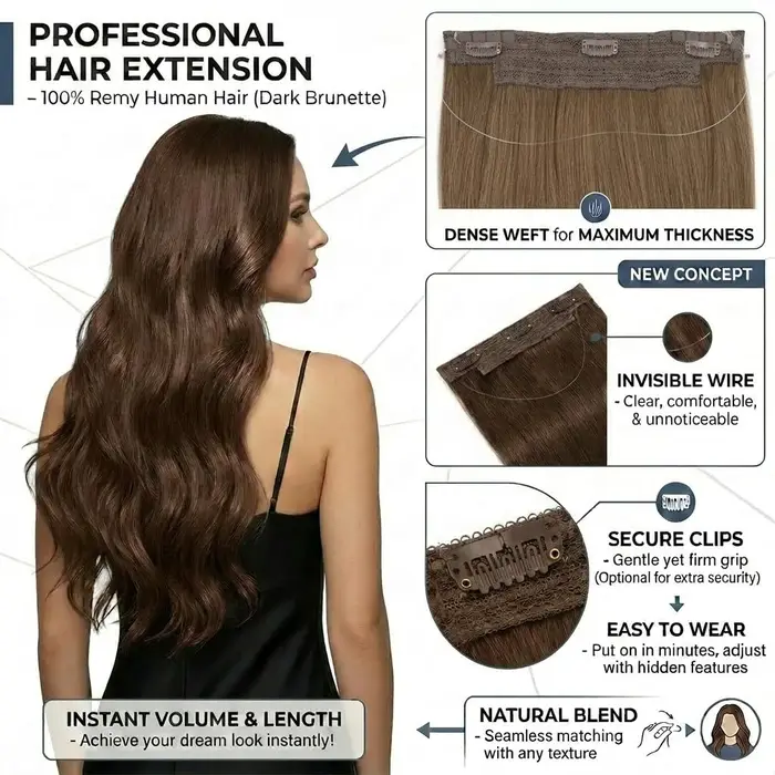 # Extensions de cheveux à 2 fils