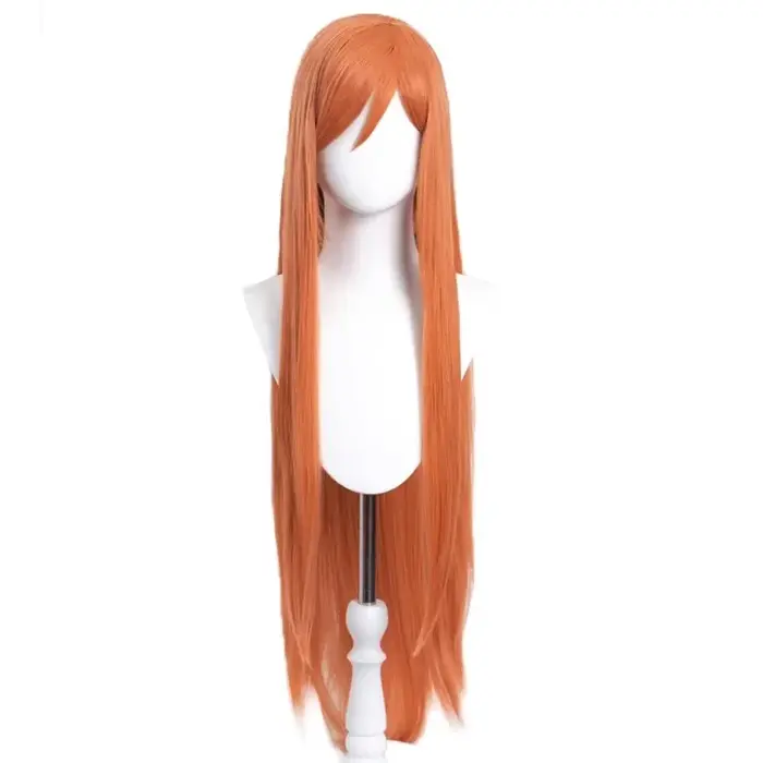 Anime eau de javel Inoue Orihime Cosplay Costume cheveux Super longs Orange bande dessinée perruques résistant à la
