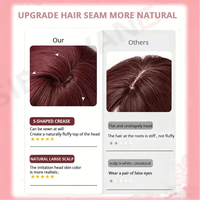 Perruque synthétique longue et droite de haute qualité rouge framboise avec frange, synthétique pour femme, usage quotidien et cosplay, perruque longue pour femme