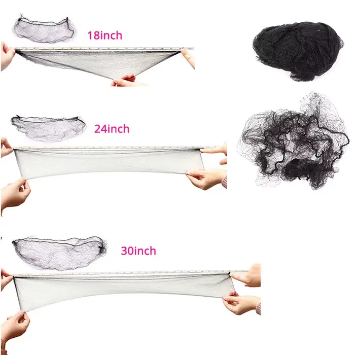 Nunify noir 100 pièces filets à cheveux Invisible bord élastique maille accessoires de déguisement p
