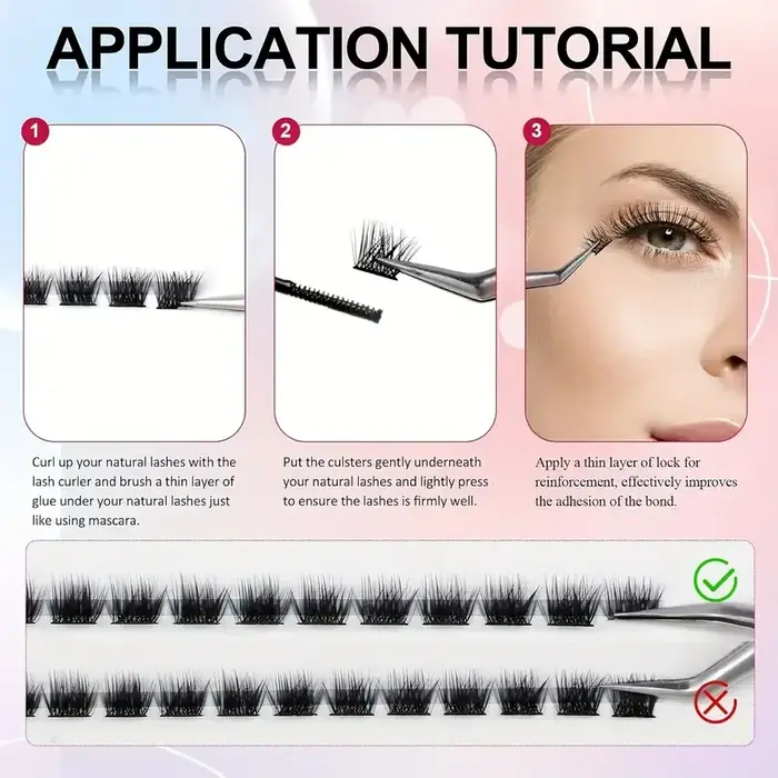 Un ensemble de 384 extensions de cils conçu pour sublimer les coins extérieurs des yeux