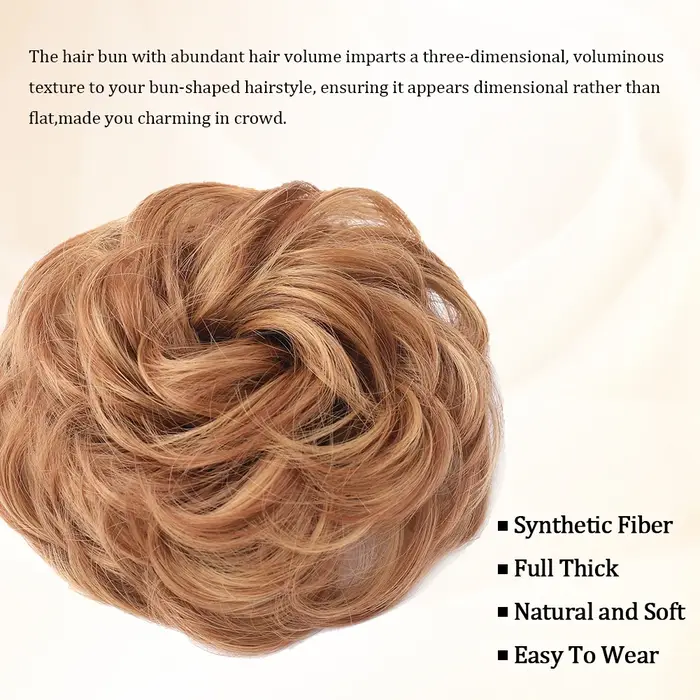 Grand Chignon désordre morceau de cheveux ondulés bouclés chouchous synthétique