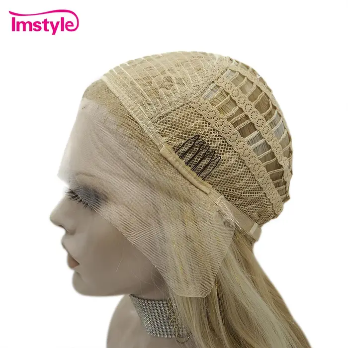 Imstyle – perruque synthétique blonde en dentelle