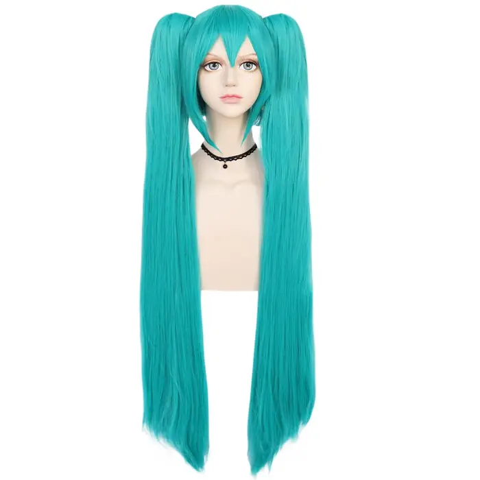 Perruque verte synthétique Cosplay vert sarcelle