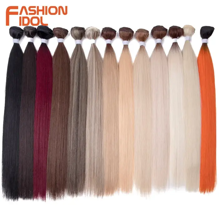 FASHION IDOL 28 pouces 200g trames Yaki cheveux raides tissage synthétique faux