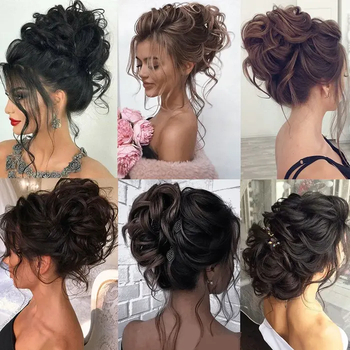 LUPU 100% Extensions de Chignon de cheveux humains