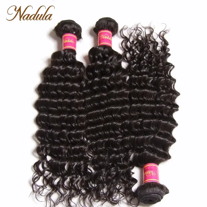 Tissage en lot péruvien Remy naturel Deep Wave-Nadula, cheveux humains, 12-26 pouces, richesse, docu