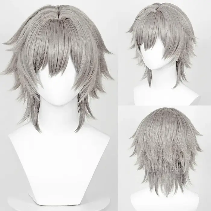 Jeu Honkai: Star Rail Trailblazer Caelus Stelle Cosplay perruques avec frange synthétique longue cou