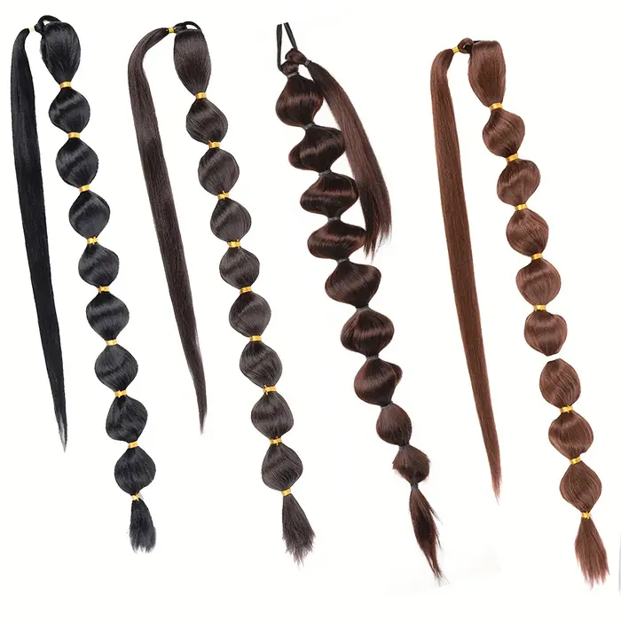 Extensions de cheveux synthétiques queue de cheval moelleuse africaine-tresse longue étendue