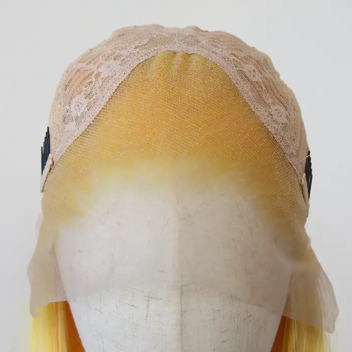 Perruque Lace Front Wig synthétique jaune