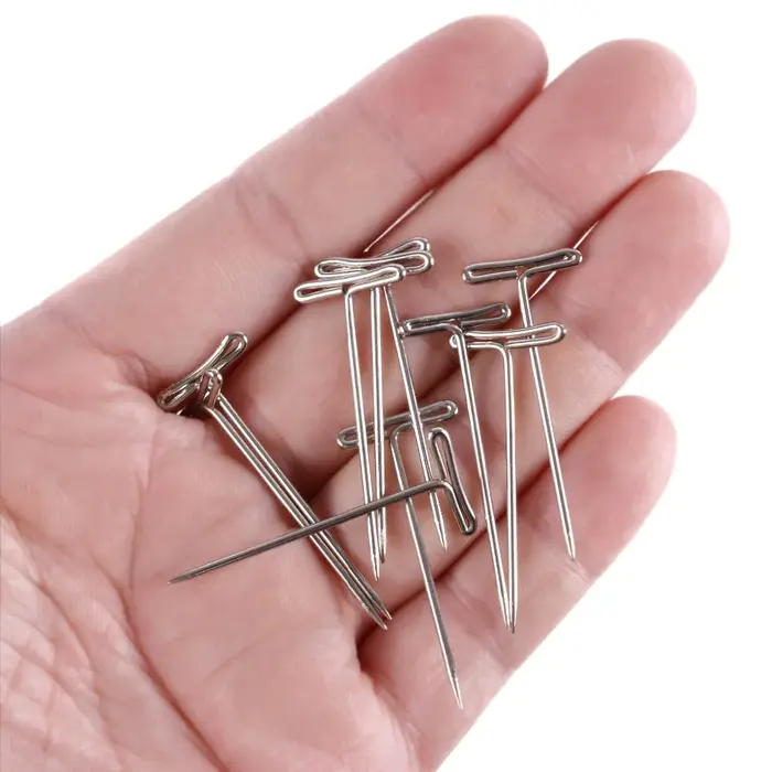 100pcs T-PINS (32mm) Pour Perruque Sur Mousse Tête Style T Pin illac