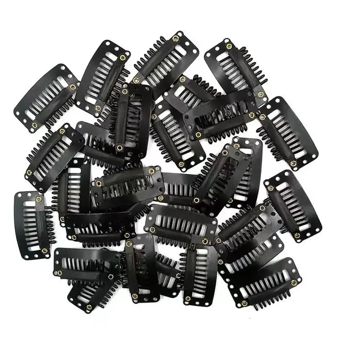 10-100 pièces Clips d'extension de cheveux outils de perruque 9 dents