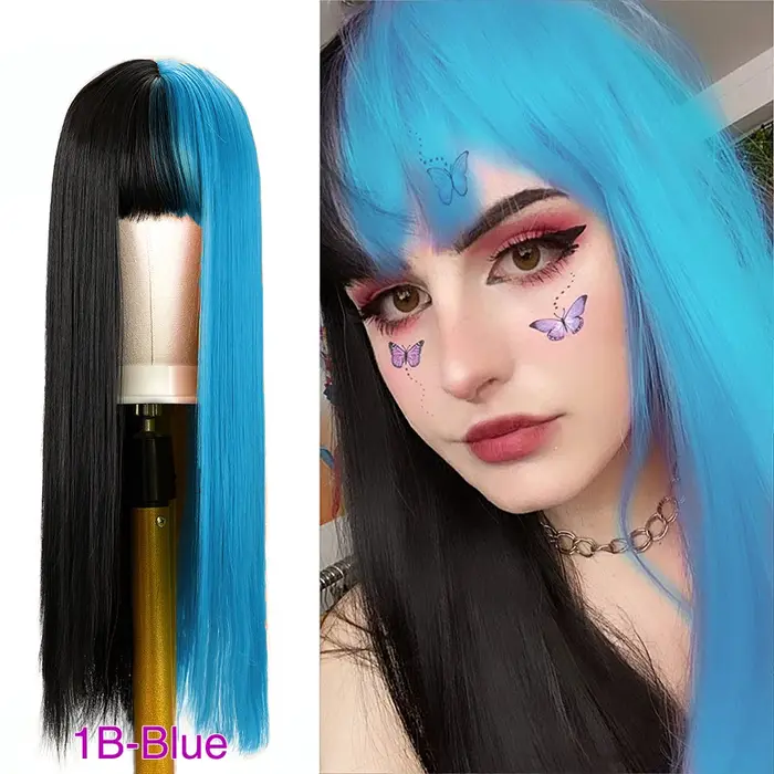 Leeons-Perruque de Cosplay Lolita à Deux Tons Ombré